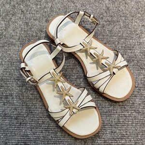 Zara Cream Sandals with Gold Starfish size 36 brand new